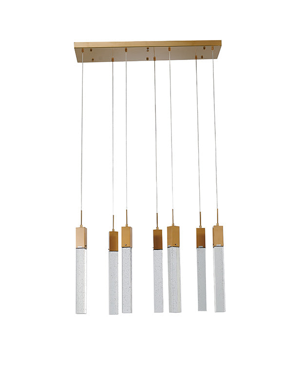 Frame Island Light with Hanging Clear Block Bubble Crystals by Bethel - view 10
