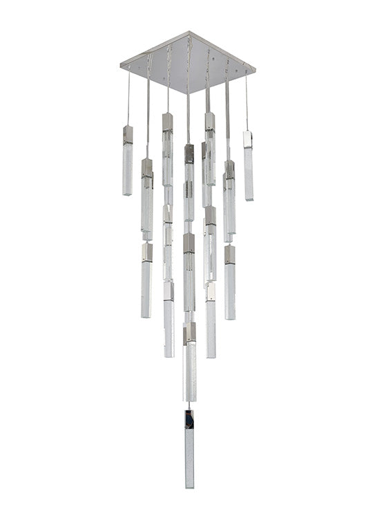 Flushed Frame Chandelier with Hanging Clear Bubble Block Crystals by Bethel - view 25