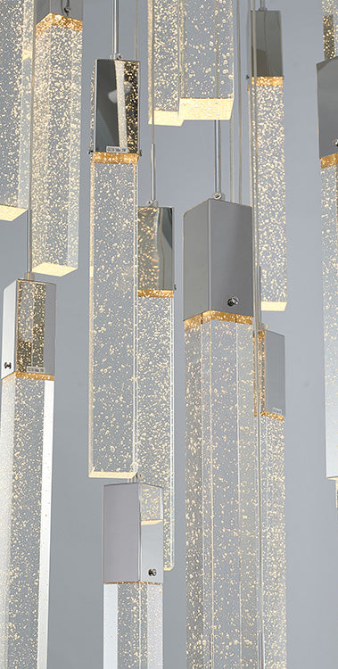 Flushed Frame Chandelier with Hanging Clear Bubble Block Crystals by Bethel - view 26