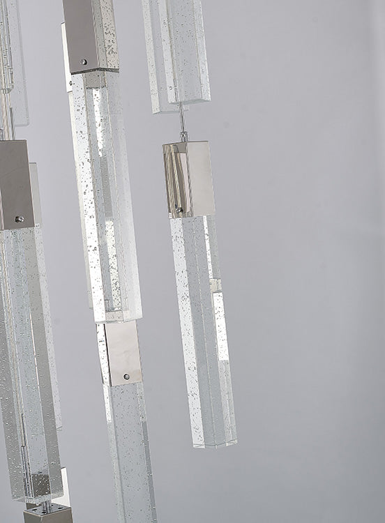 Flushed Frame Chandelier with Hanging Clear Bubble Block Crystals by Bethel - view 27