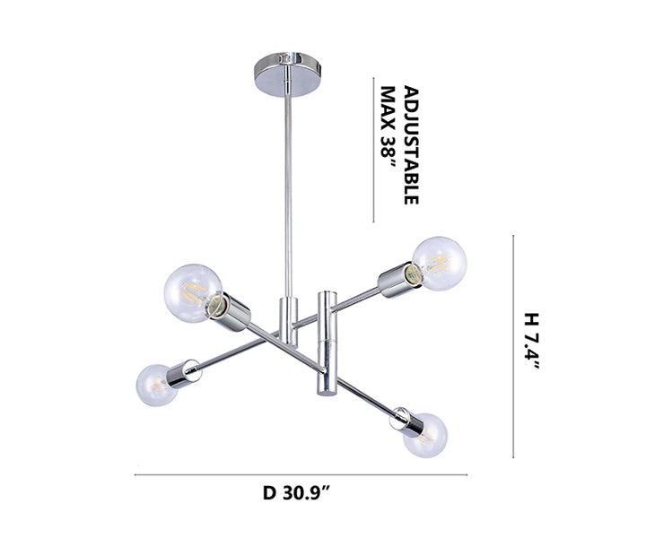 Two Tier Pipe Arm Ceiling Fixture by Bethel - view 15