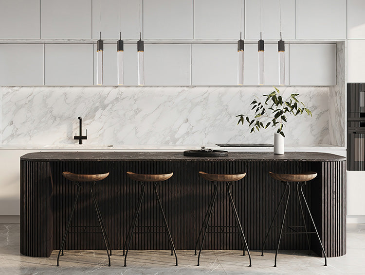 Black Gun Metal Flushed Light with Hanging Clear Block Crystal Pendants by Bethel - view 3