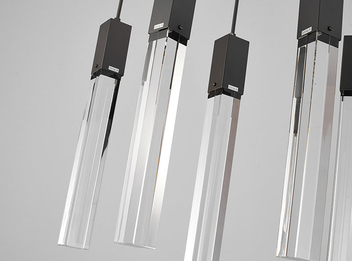 Black Gun Metal Flushed Frame with Hanging Clear Block Crystal Pendants by Bethel - view 2