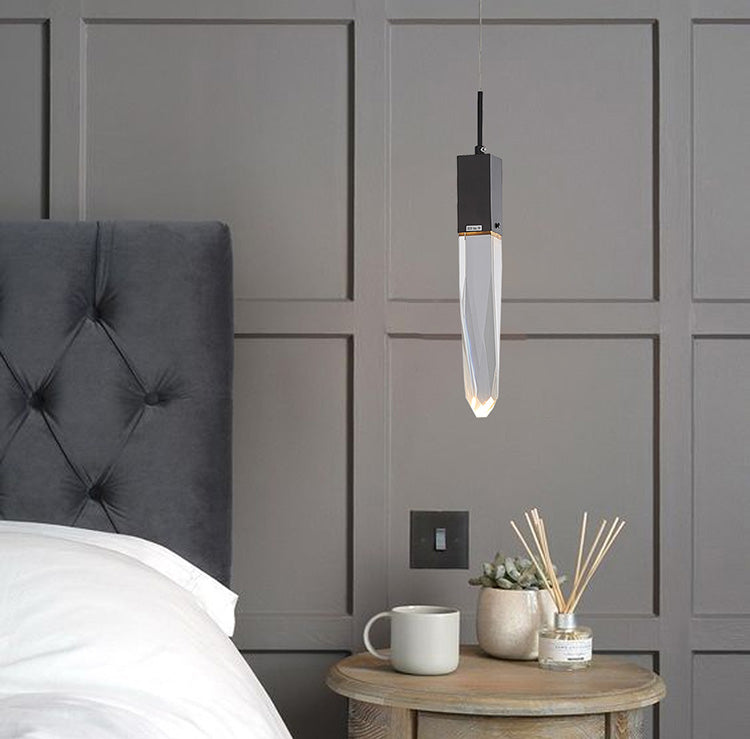 Frame Single Pendant Light with Clear Iceberg Crystal by Bethel - view 17