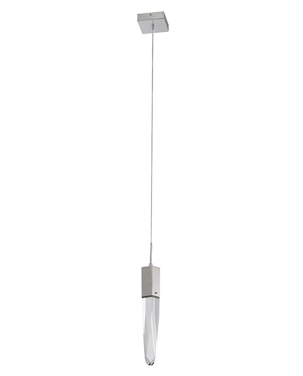 Frame Single Pendant Light with Clear Iceberg Crystal by Bethel - view 3