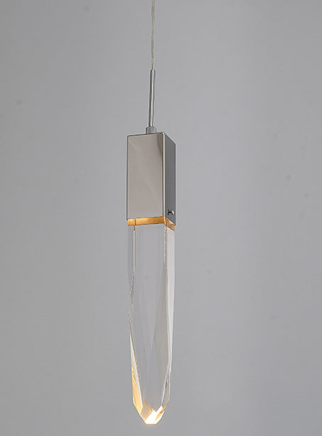 Frame Single Pendant Light with Clear Iceberg Crystal by Bethel - view 4