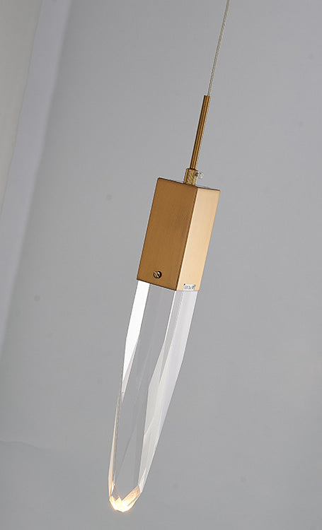 Frame Single Pendant Light with Clear Iceberg Crystal by Bethel - view 10