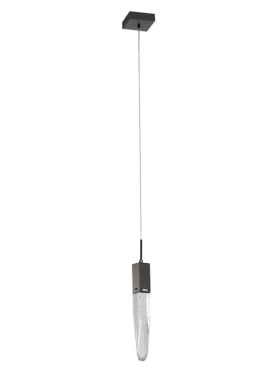 Frame Single Pendant Light with Clear Iceberg Bubble Crystal by Bethel - view 17