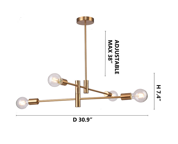 Two Tier Pipe Arm Ceiling Fixture by Bethel - view 8
