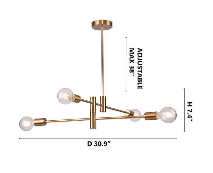 Two Tier Pipe Arm Ceiling Fixture by Bethel - view 8