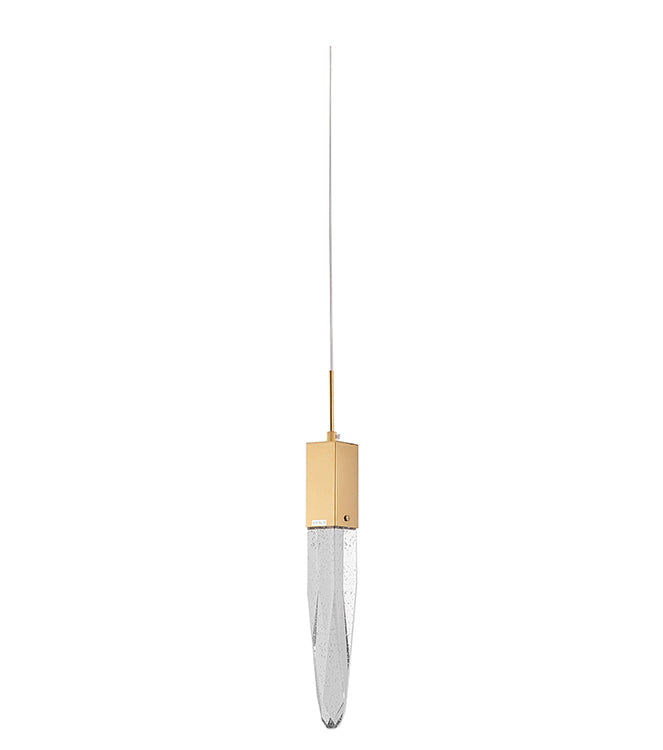 Frame Single Pendant Light with Clear Iceberg Bubble Crystal by Bethel - view 11