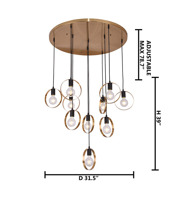 Black &amp; Brushed Brass Flushed Ceiling Fixture