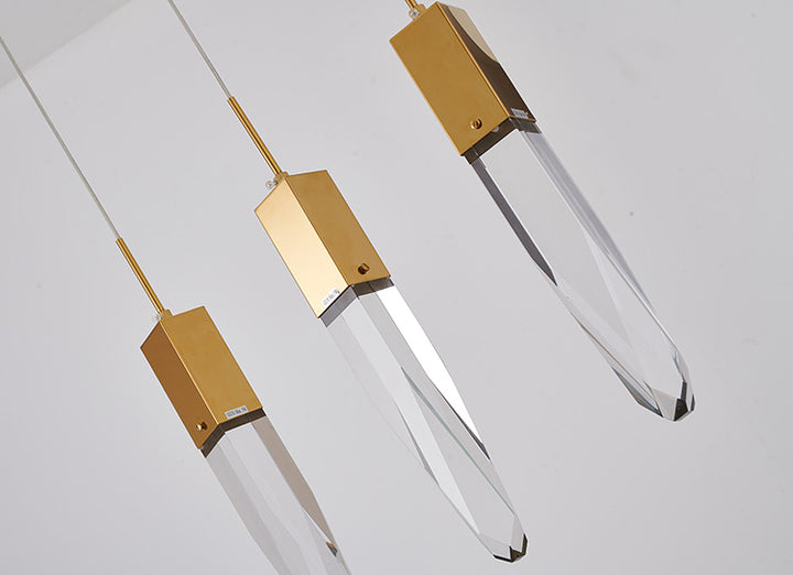 Frame Island Light with Clear Hanging Iceberg Crystal Pendants by Bethel - view 9