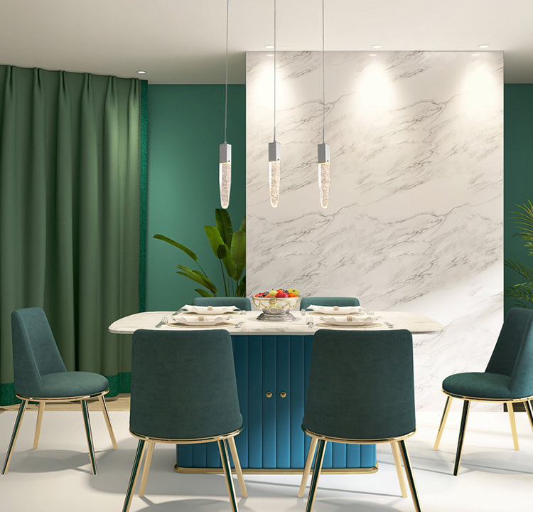 Frame Island Light with Clear Hanging Bubble Crystal Pendants by Bethel - view 3