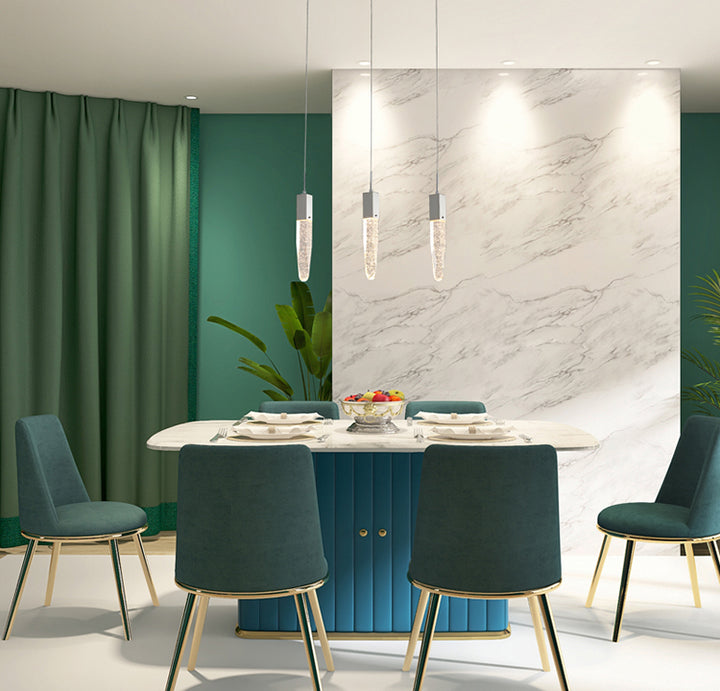 Frame Island Light with Clear Hanging Bubble Crystal Pendants by Bethel - view 3