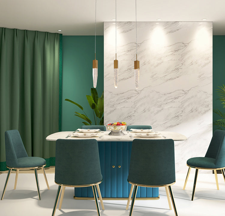 Frame Island Light with Clear Hanging Bubble Crystal Pendants by Bethel - view 7