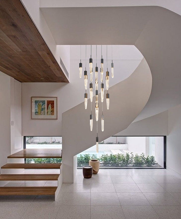 Flushed Frame Chandelier with Clear Bubble Hanging Crystal Pendants by Bethel - view 15