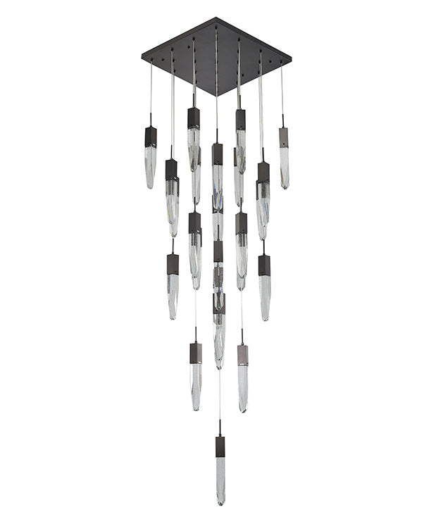 Flushed Frame Chandelier with Clear Bubble Hanging Crystal Pendants by Bethel - view 16