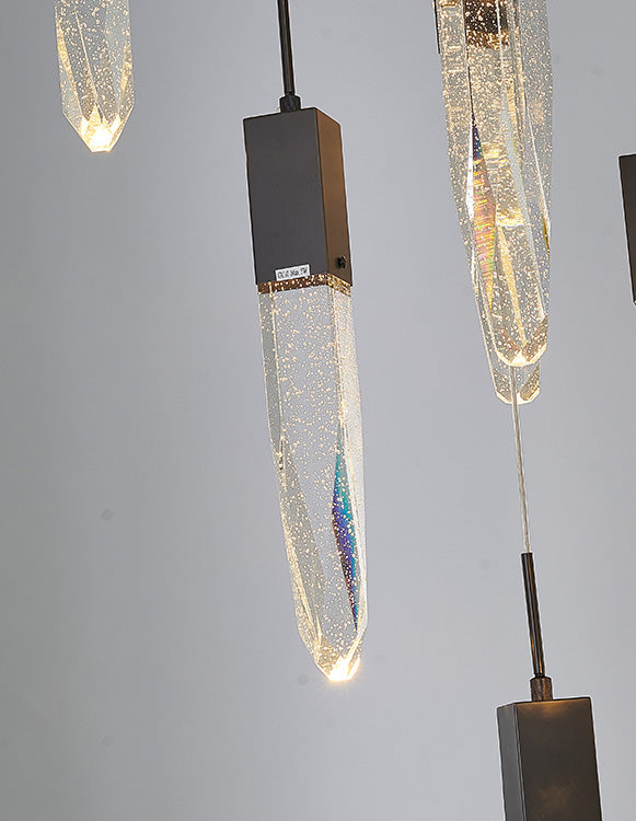Flushed Frame Chandelier with Clear Bubble Hanging Crystal Pendants by Bethel - view 17