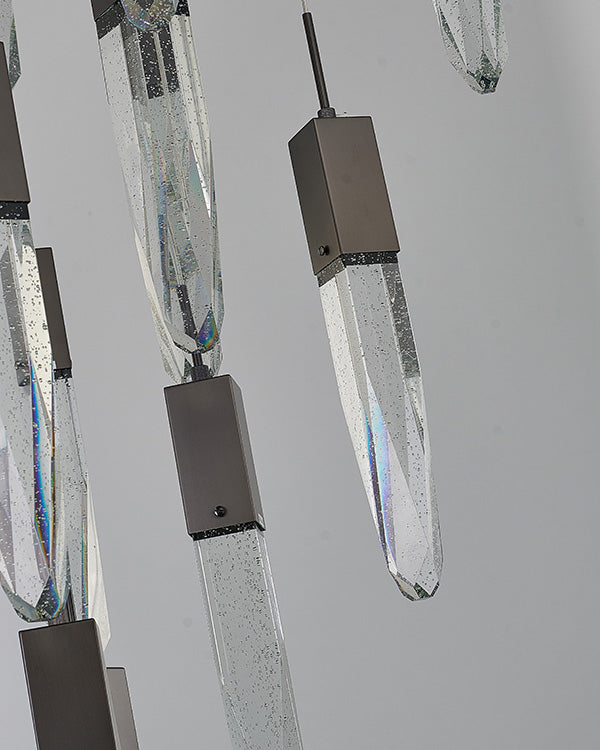 Flushed Frame Chandelier with Clear Bubble Hanging Crystal Pendants by Bethel - view 18
