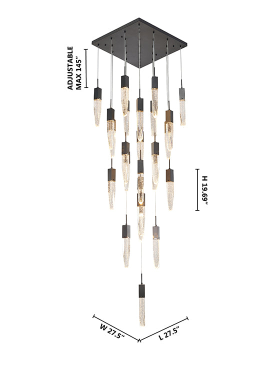 Flushed Frame Chandelier with Clear Bubble Hanging Crystal Pendants by Bethel - view 19