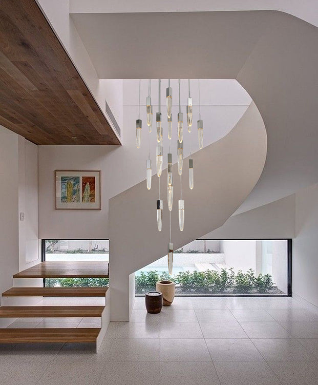 Flushed Frame Chandelier with Clear Bubble Hanging Crystal Pendants by Bethel - view 2