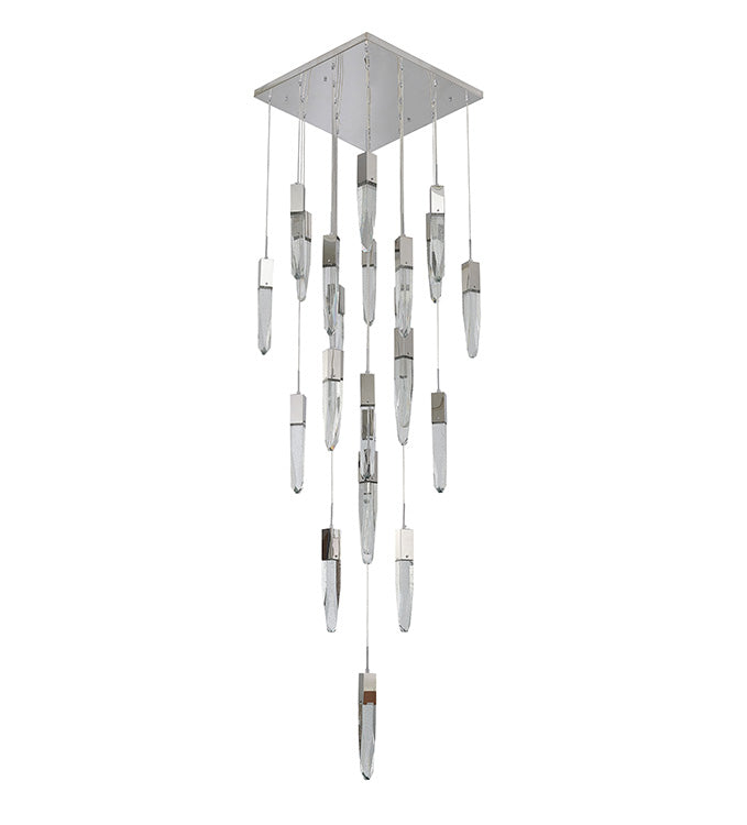 Flushed Frame Chandelier with Clear Bubble Hanging Crystal Pendants by Bethel - view 3