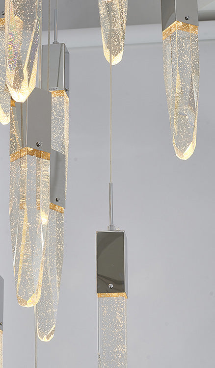 Flushed Frame Chandelier with Clear Bubble Hanging Crystal Pendants by Bethel - view 5