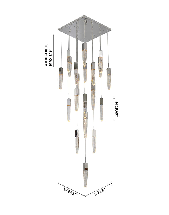 Flushed Frame Chandelier with Clear Bubble Hanging Crystal Pendants by Bethel - view 6