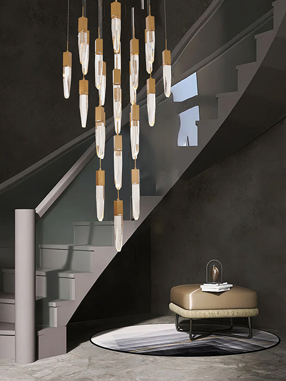 Flushed Frame Chandelier with Clear Bubble Hanging Crystal Pendants by Bethel - view 8