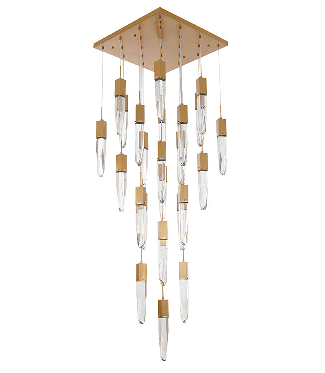 Flushed Frame Chandelier with Clear Bubble Hanging Crystal Pendants by Bethel - view 9