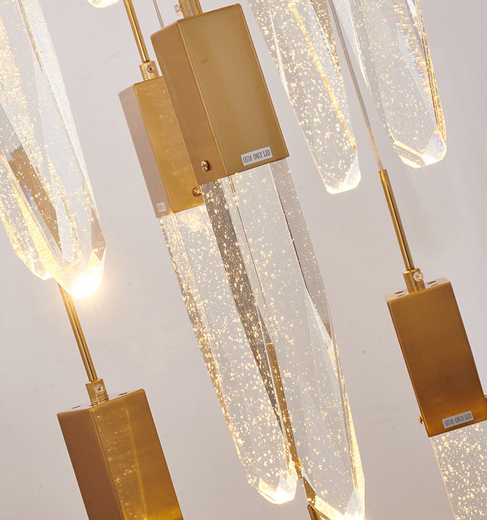 Flushed Frame Chandelier with Clear Bubble Hanging Crystal Pendants by Bethel - view 11