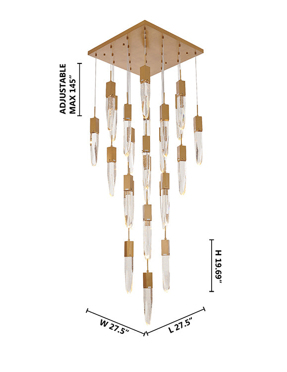 Flushed Frame Chandelier with Clear Bubble Hanging Crystal Pendants by Bethel - view 12