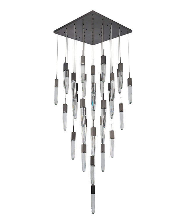 Flushed Frame Chandelier with Clear Bubble Hanging Crystal Pendants by Bethel - view 37