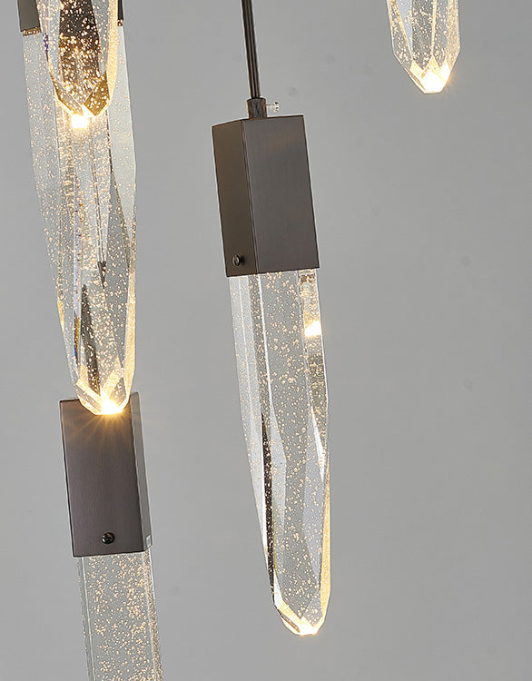 Flushed Frame Chandelier with Clear Bubble Hanging Crystal Pendants by Bethel - view 38