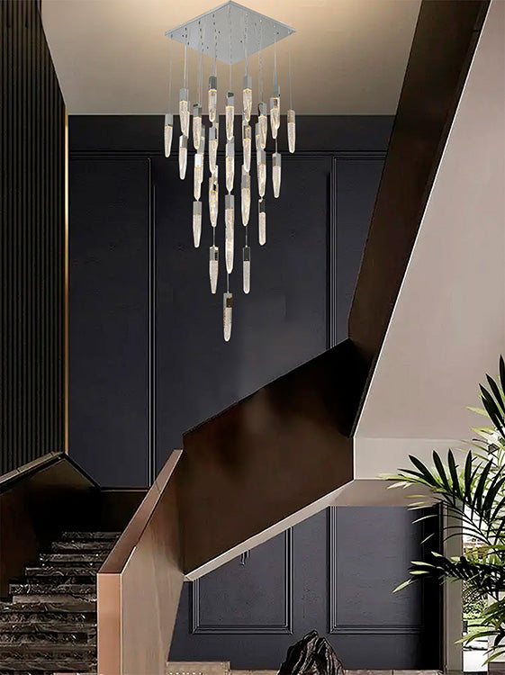Flushed Frame Chandelier with Clear Bubble Hanging Crystal Pendants by Bethel - view 22