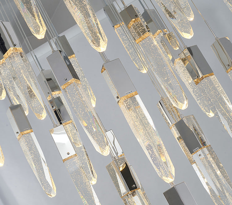 Flushed Frame Chandelier with Clear Bubble Hanging Crystal Pendants by Bethel - view 25