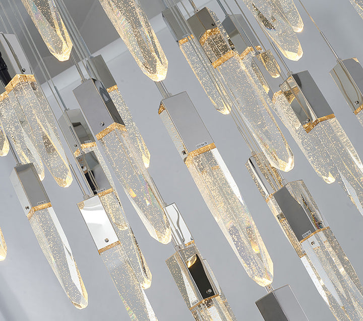Flushed Frame Chandelier with Clear Bubble Hanging Crystal Pendants by Bethel - view 25