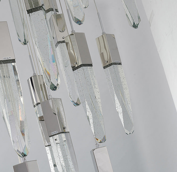 Flushed Frame Chandelier with Clear Bubble Hanging Crystal Pendants by Bethel - view 26