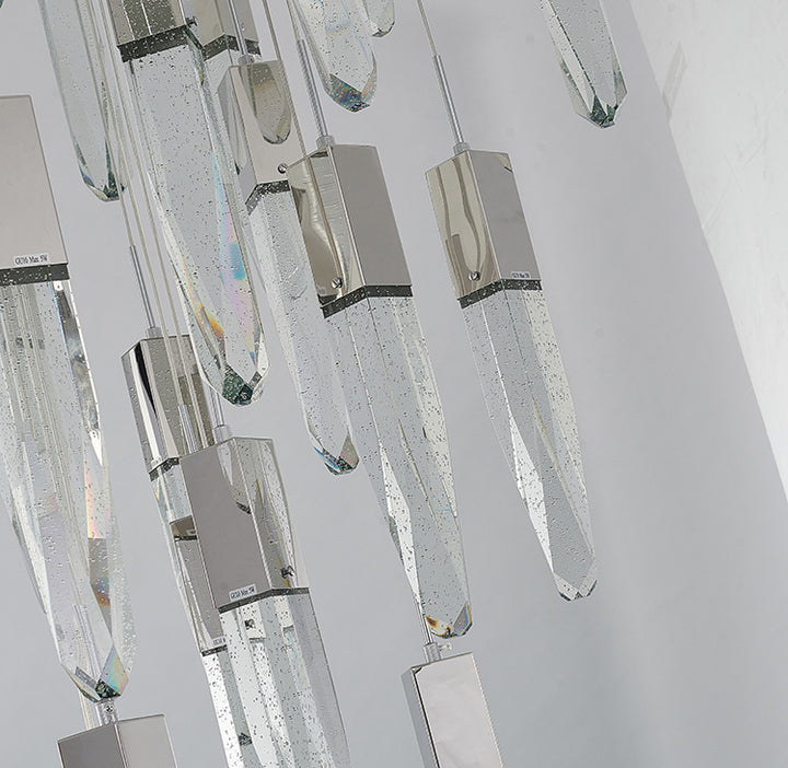 Flushed Frame Chandelier with Clear Bubble Hanging Crystal Pendants by Bethel - view 26