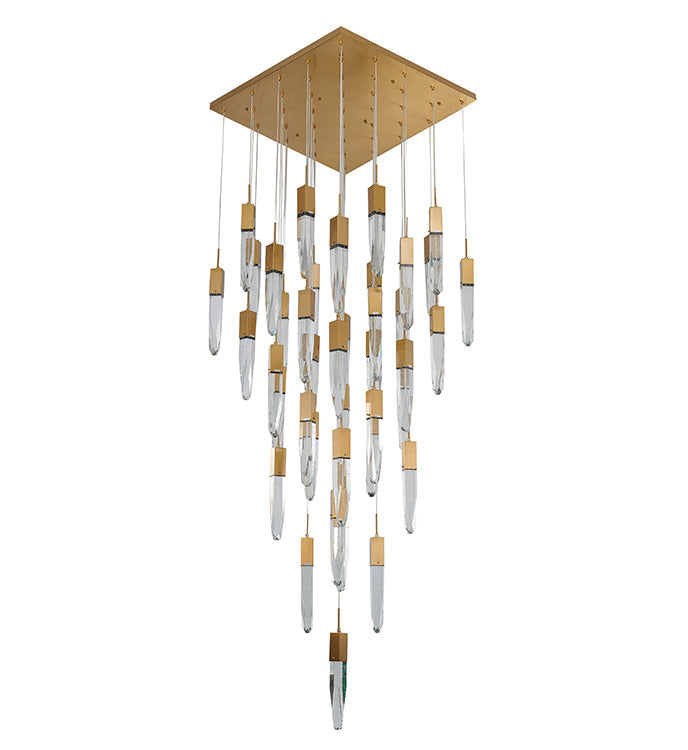Flushed Frame Chandelier with Clear Bubble Hanging Crystal Pendants by Bethel - view 31