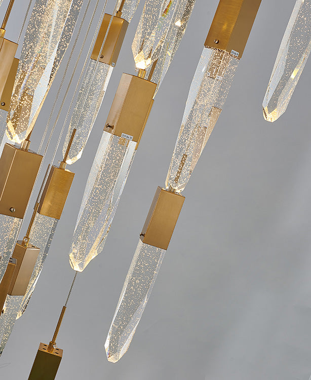 Flushed Frame Chandelier with Clear Bubble Hanging Crystal Pendants by Bethel - view 32