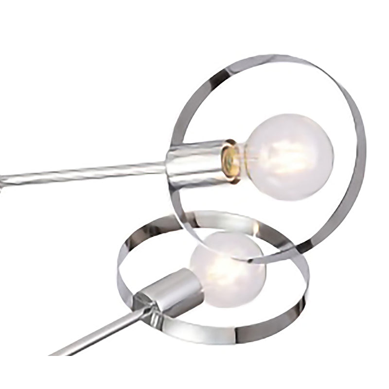 Chrome Pipe Arm Ceiling Fixture with Round Moveable Sockets by Bethel - view 2