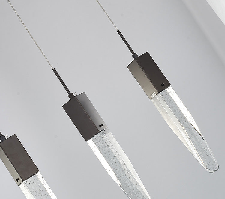 Frame Island Light with Clear Hanging Iceberg Crystal Pendants by Bethel - view 21
