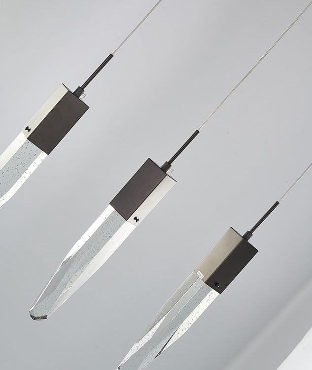 Frame Island Light with Clear Hanging Iceberg Crystal Pendants by Bethel - view 22