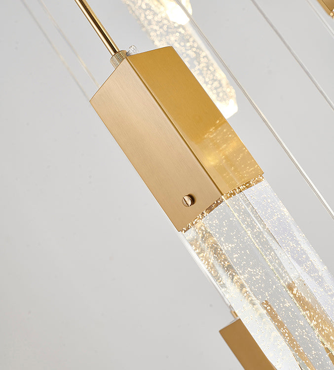 Gun Metal Frame Chandelier with Hanging Bubble Iceberg Crystal Pendants by Bethel - view 21