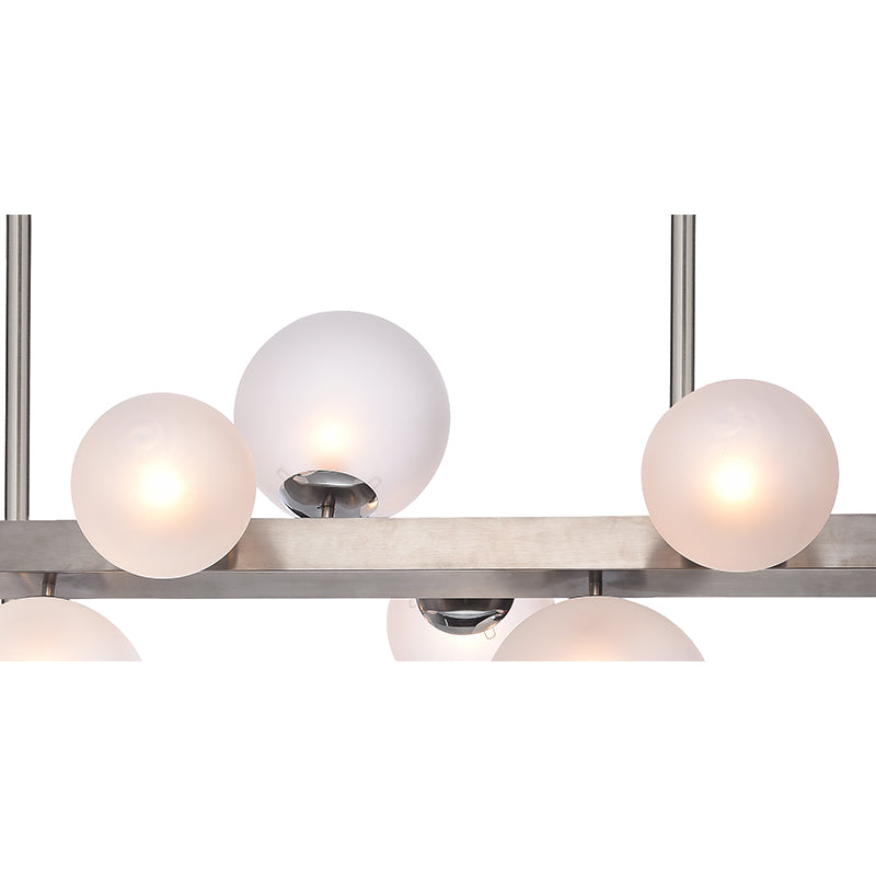 Stainless Steel Chandelier with Glass Shades by Bethel - view 10