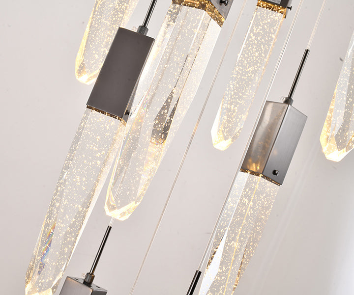 Gun Metal Frame Chandelier with Clear Bubble Crystal Pendants by Bethel - view 27