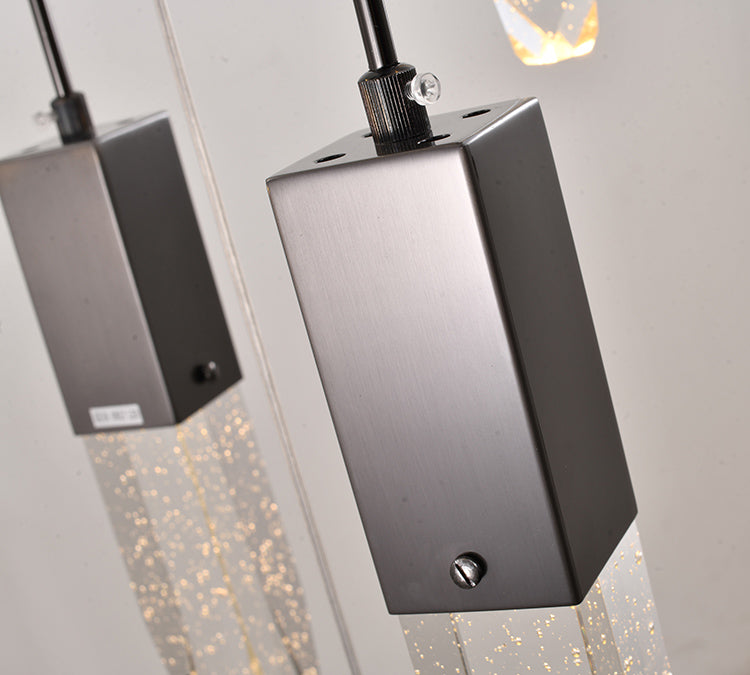 Gun Metal Frame Chandelier with Clear Bubble Crystal Pendants by Bethel - view 29
