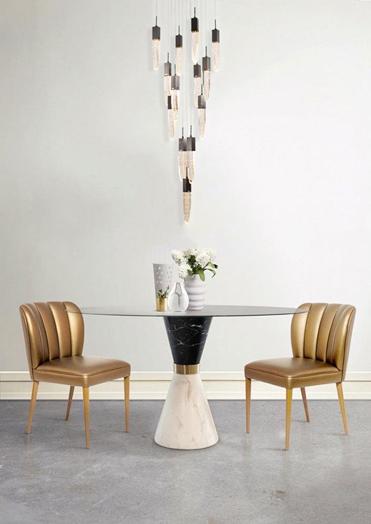 Gun Metal Frame Chandelier with Clear Bubble Crystal Pendants by Bethel - view 30